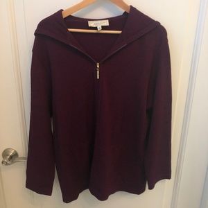 St. John Sport Plum Hoodie With Logo Zip